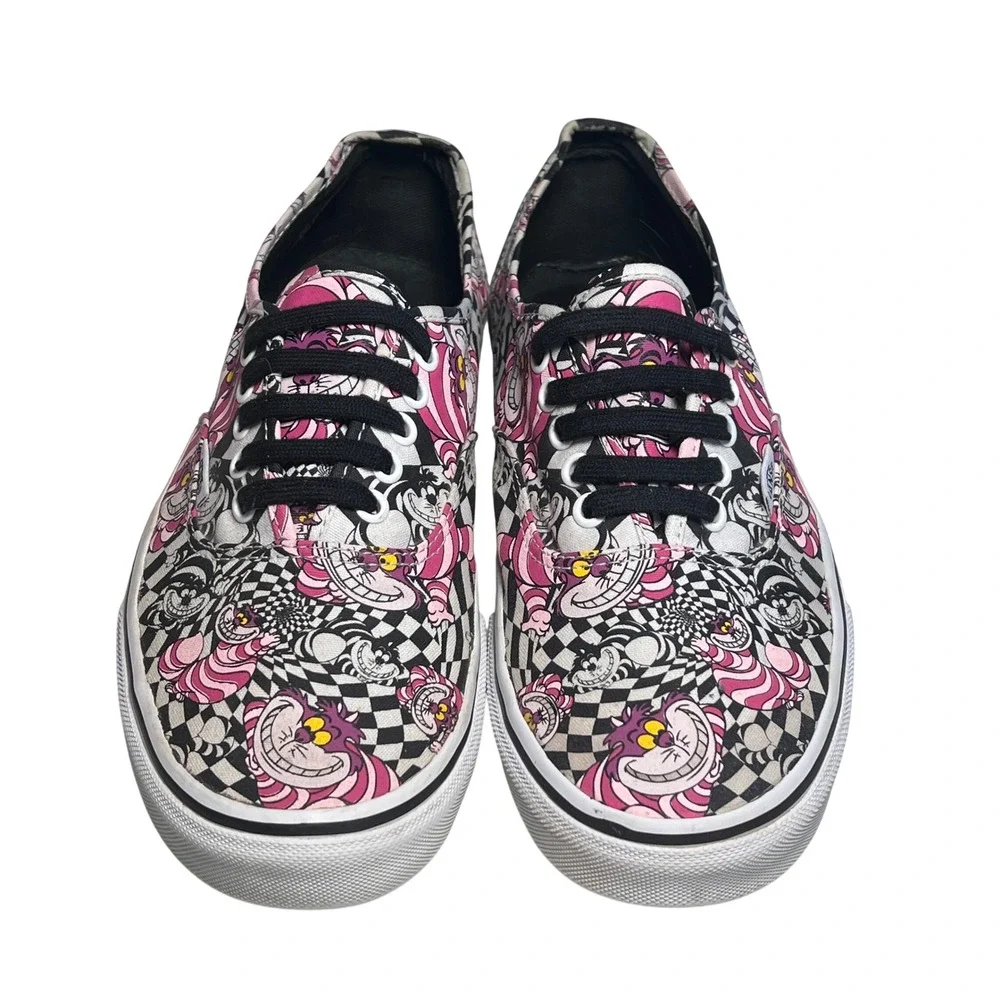 Vans Authentic Disney Cheshire Cat Women 10.5 Mens 9 Alice in Wonderland Checker